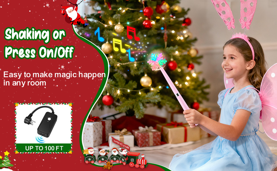 Wireless Remote Control Outlet Magic Light Wand christmas lights to music kit