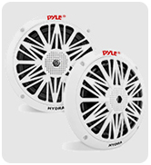 Pyle 6.5 Inch Dual Marine Speakers - 2 Way Waterproof and Weather Resistant Outdoor Audio Stereo