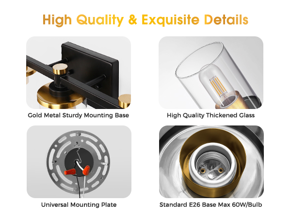 Black and Gold Vanity Light 