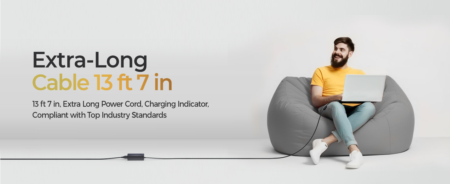 Extra Long Cable 13 ft 7 in, Charging Indicator, Compliant with Top Industry Standards