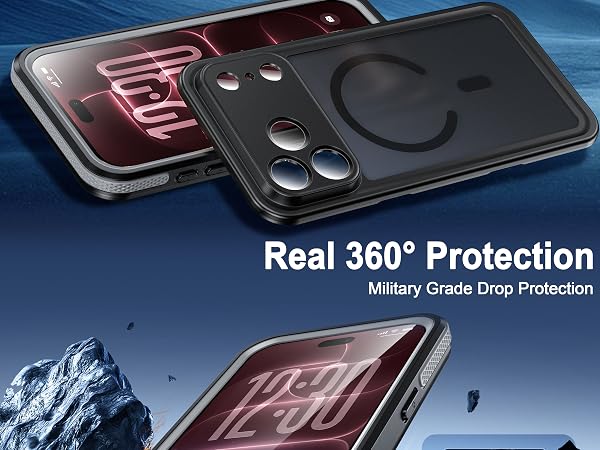 oterkin for iPhone 18 series magnetic IP68 waterproof translucent matte back 360 full body case