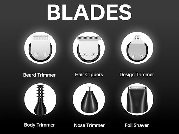 BLADES Beard Trimmer Body Trimmer Hair Clippers Nose Trimmer Design Trimmer Foil Shaver