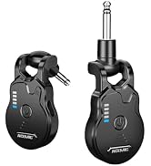 ACEMIC 2.4GHz Wireless Guitar System Rechargeable 4 Channels Audio Wireless Guitar Transmitter Re...