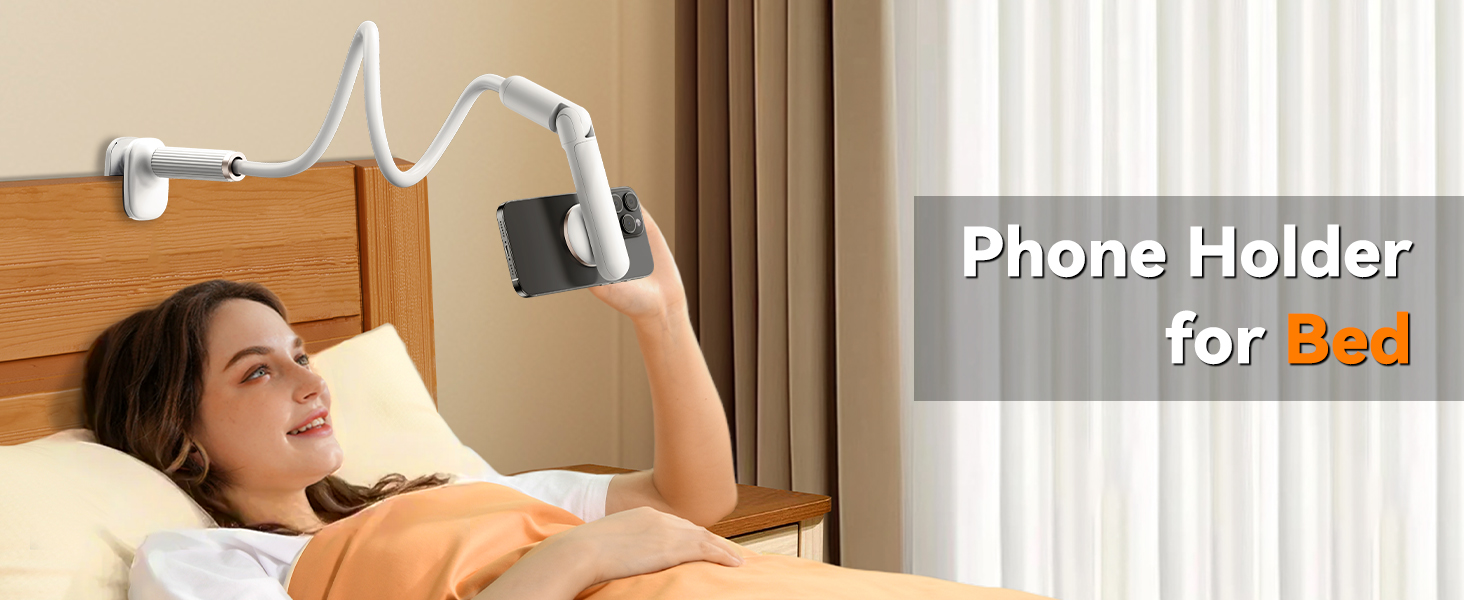 Phone Holder for Bed with flexible long arm