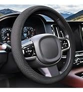 Universal Black Steering Wheel Cover, Microfiber Ice Silk Non-Slip Breathable Cooling Steering Wh...