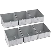 Closet Organizers and Storage Bins Basket - 6 Packs Trapezoidal Cube Storage Organizer, Fabric St...