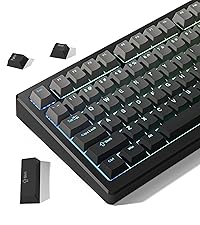 Womier Keycaps - Lusterfly Jelly Keycaps White 60 65 75 100 Percent, Side Printed Elegant Crystal Ke...