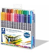 STAEDTLER 3200 TB72 Design Journey Double-Ended Fibre-Tip Pens with Two Nibs - Narrow and Wide, P...