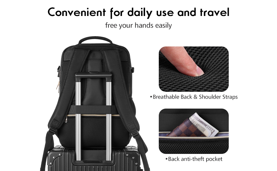 Large Travel Backpack Women, Flight Approved Carry On Backpack