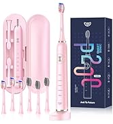 JTF Sonic Electric Toothbrush for Adults: 5 Modes with Smart Timer for Deep Cleaning &amp; Whitening,...