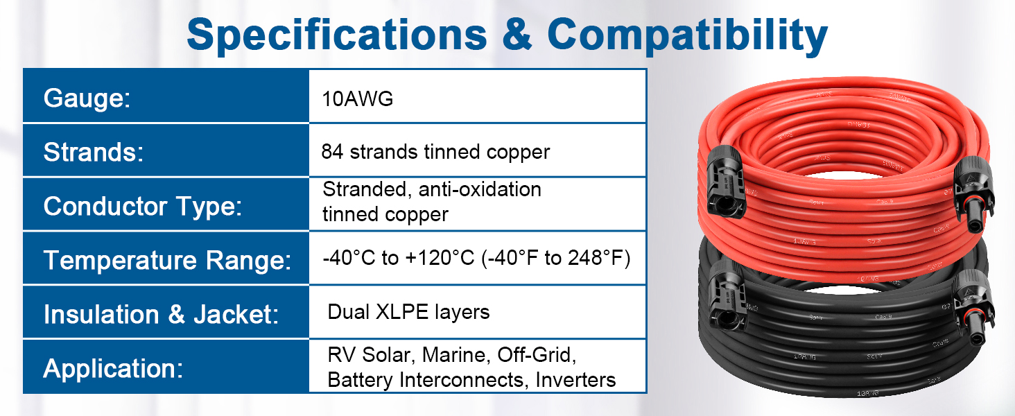 10AWG Solar Extension Cable