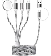 6FT/1.8M iWatch Charger, 4 in 2 USB A/C to iOS Port/Type C/Micro USB/iWatch Charger Nylon-Braided...