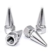 Elektroplate Bright Shiny Chrome Spike Aluminum Tire Valve Stem Caps | Universal Fit for Cars, Bi...