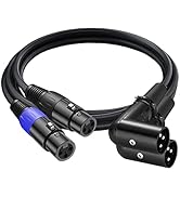 LanSenSu Right Angle XLR to Straight XLR Plug Cable, 90-Degree Female to Straight Male Balanced C...