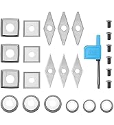 18pcs Tungsten Carbide Cutters Inserts Set, SainSmart Wood Lathe Turning Tool Replacement Cutter ...