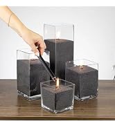 NICEME Black Customized Powder Candle Making Kit, 26Oz Refillable Beaded Wax Sand DIY Pearled Can...