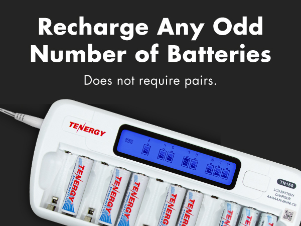 Recharge any odd number of batteries without pairs