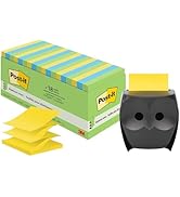 Post-it Owl Note Dispenser Gift Pack, Includes 18 Pack Post-it 3 in X 3In Super Sticky Dispenser ...