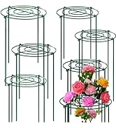8 Sets Peony Support Cage,Heavy Duty Metal Plant Support Rings with 3.5mm Thickened Legs,10"Dia.x...
