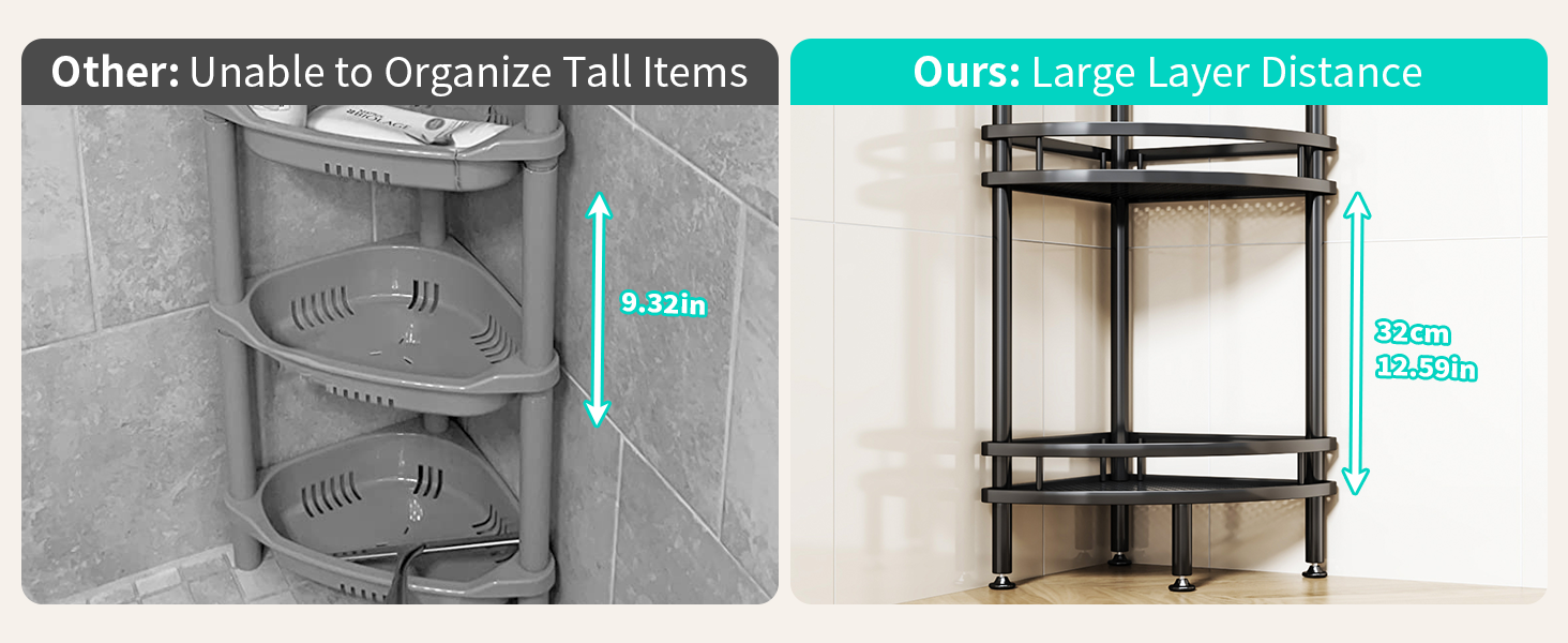 corner shower shelves