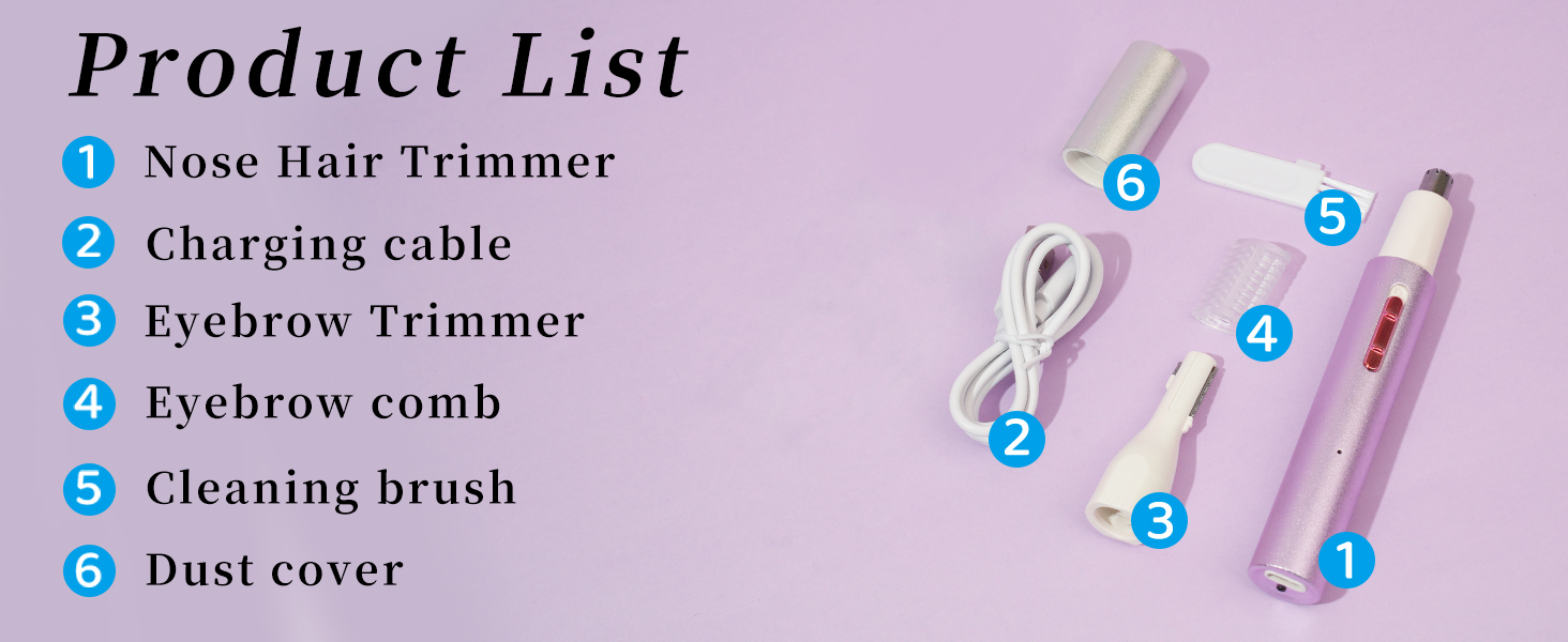 Nose &amp; Eyebrow Hair Trimmer for Women Men,Painless Rechargeable Ear &amp; Nose Hair Trimmer Clipper