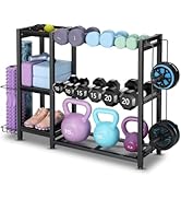 FHXZH 3-Tier Dumbbell Rack Stand Only - Adjustable Weight Rack for Home Gym, Heavy-Duty Weight St...