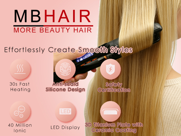 Professional Negative Ion Flat Iron,Hair Straightener for Women Plancha de Cabello Styling