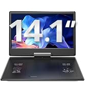 YOTON 16.9" Portable DVD Player with 14.1" HD Swivel Screen for Car, 4-6 Hours Playtime with Batt...
