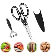 Premium Heavy Duty Kitchen Shears - Ultra Sharp Professional Poultry Scissors for Chicken &amp; Meat ...
