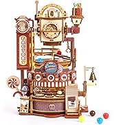 ROKR 3D Puzzles for Adults-Wooden Marble Run Chocolate Factory, Brain Teaser Model Building Kits ...