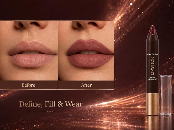 6 Pcs Matte Lip Liner and Lipstick Set