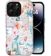 Amzfield Compatible with iPhone 16 Pro Case, Aesthetic Summer Phone Case Cute Pink Flower Sea Lif...