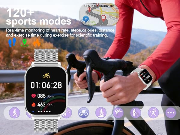 The fitness tracker watch has 120+ sports modes