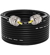 YOTENKO CB Coax Cable,RG58 Coaxial Cable 49.2ft,UHF PL259 Male to Male Cable 50 Ohm Low Loss for ...