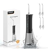 Water Flossers for Teeth, 300ML Cordless Water Flosser, Mornwell 3s Pressure Crescendo Oral Irrig...