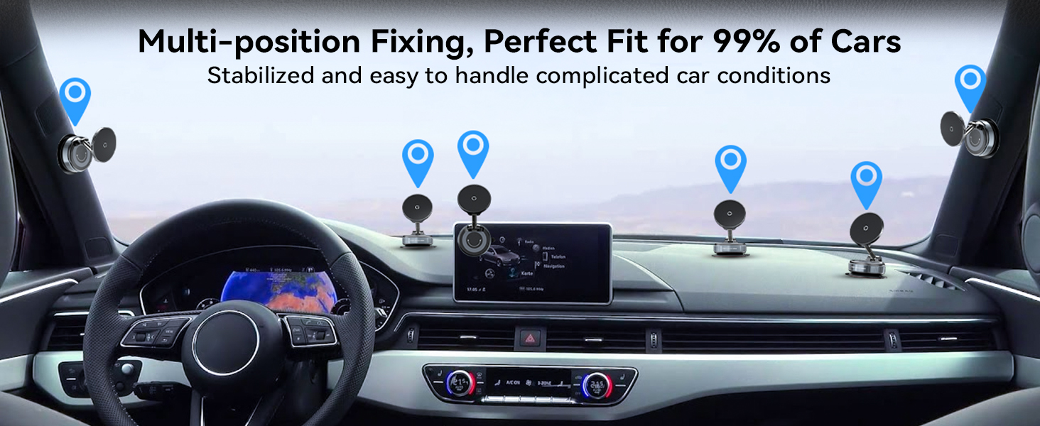 Multi-position Fixing, Perfect Fit for 99%of Cars