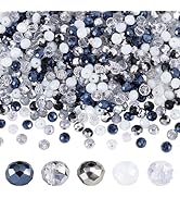 PH PandaHall 500pcs Punk Style Glass Beads, Two-Tone Half Silver Plated Beads 6mm Faceted Rondell...