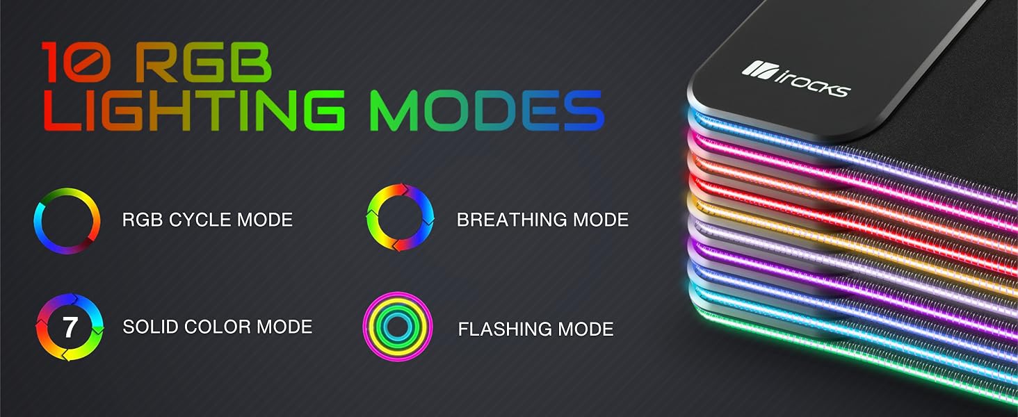 i-Rocks RGB Lighting Modes for Gaming Mouse Pad