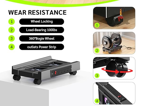 ADJUSTABLE COMPUTER TOWERSTAND WITH FAN
