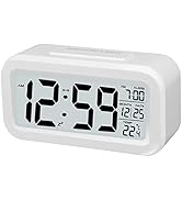 Triangle Plum Alarm Clocks for Bedrooms,Digital Alarm Clock with LCD Screen,Snooze,12/24H,Battery...