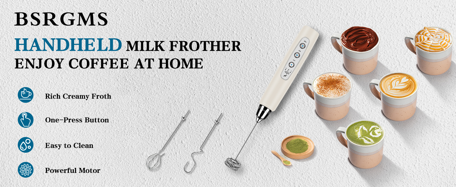 Milk Frother Handheld for Coffee