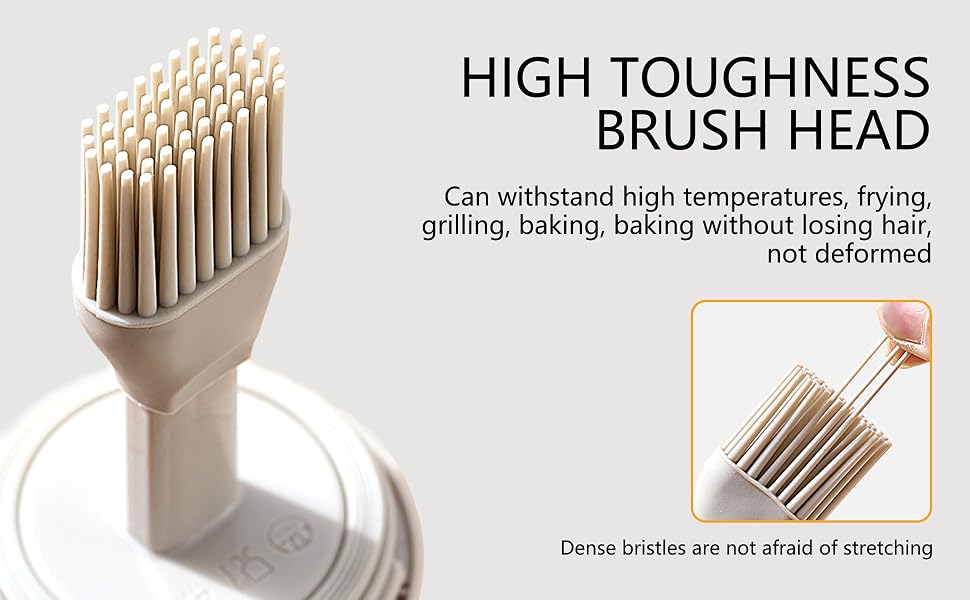 Heat-Resistant Oil Brush and Bottle Kit for Grilling, Frying, Baking
