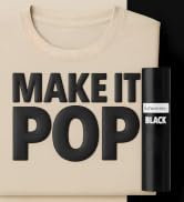 MAKE IT POP printed puffy vinyl on a beige color tshirt bedside echomerx vinyl roll