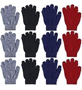 Cooraby 12 Pairs Kid's Winter Magic Gloves Children Stretchy Warm Magic Gloves Boys or Girls Knit...