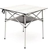 SUNNYFEEL Outdoor Folding Table | Lightweight Compact Aluminum Camping Table, Roll Up Top 4 Peopl...