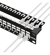 iwillink 10Gbps Patch Panel 24 Port, Shielded RJ45 Through Cat6A Patch Panel, STP 19-Inch 1U Patc...