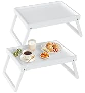 Bamboo Bed Tray Table with Folding Leg, Breakfast in Bed Tray for Kitchen,Eating,TV Table, Laptop...