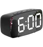 Digital Clock Luminous Mirror Digital Alarm Clock Led Display Portable Clock for Bedroom Desk Clo...