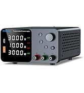 DC Power Supply, 30V 10A Bench Power Supply with Encoder Adjustment, 5V/3.6A USB C Quick-Charge, ...