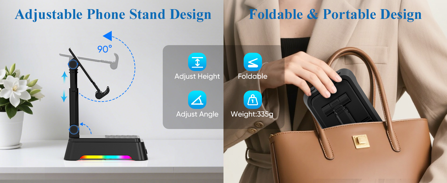 Bluetooth speaker with phone holder